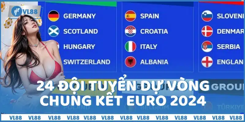 24 đội tuyển dự vòng chung kết euro 2024